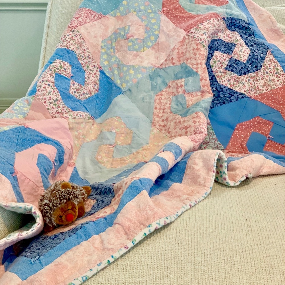 Vintage Handmade Baby Quilt